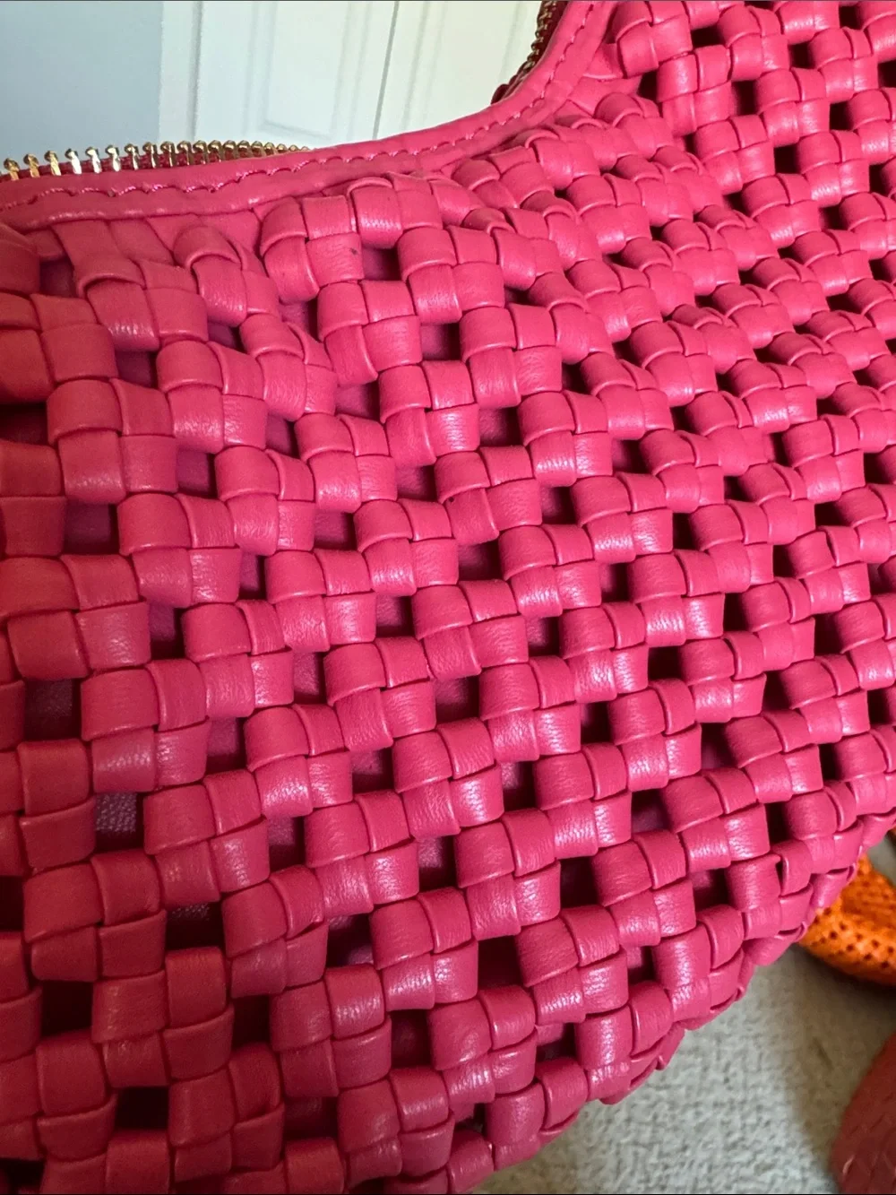 Woven Pink Bag - Stylish Handheld Purse